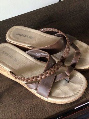 LOWER EAST SIDE Women’s Braided Brown Wedge Sandals